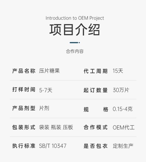 壓片糖果代加工項目參數(shù)-德州健之源